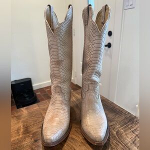 Idyllwind Cream Snakeskin Heeled Boots
